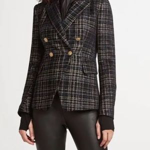 NWT Elie Tahari Jezebel Metallic Tweed Double Breasted Blazer